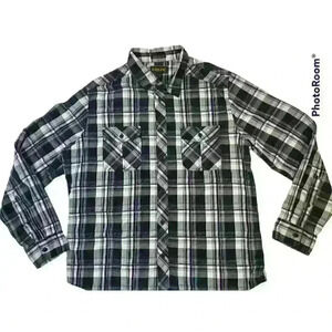 Helix Athletic Fit‎ Mens Shirt XL Plaid Purple Black